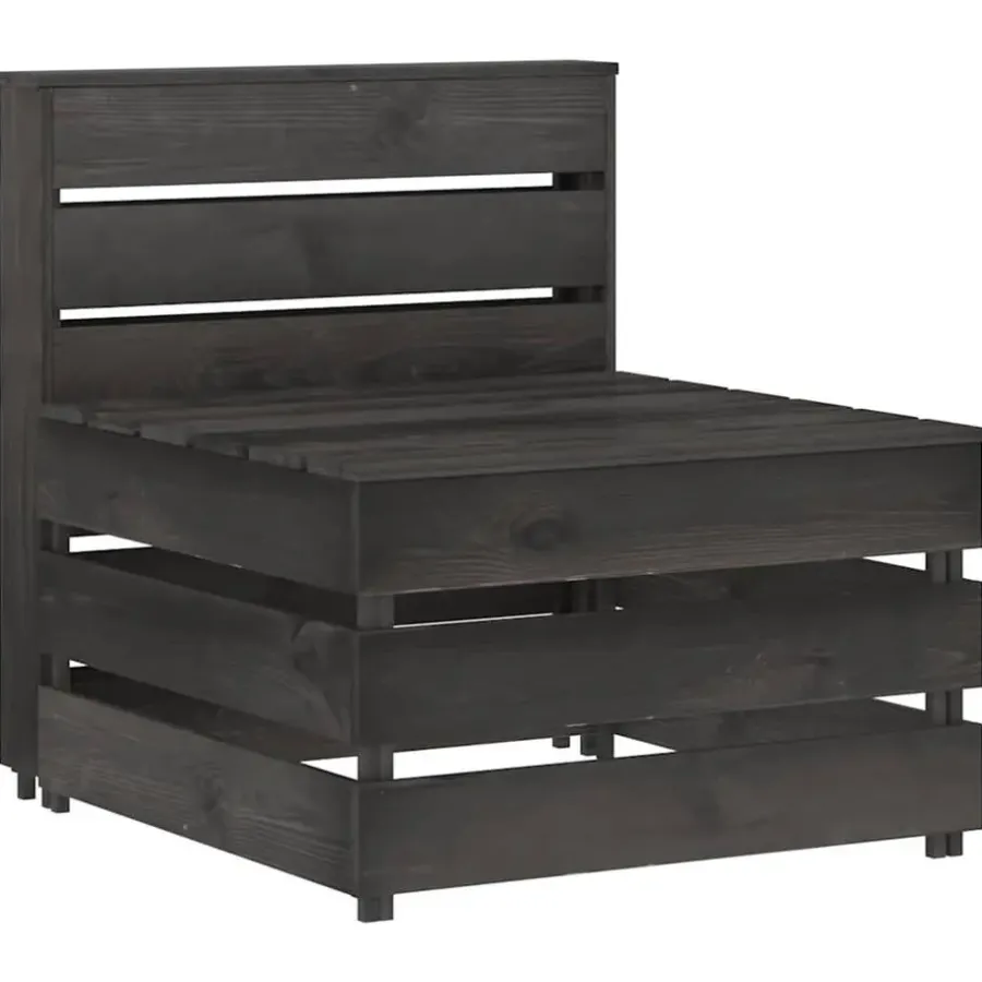 Palletbanken|Tuinbanken-vidaXL - Tuinmiddenbank pallet - Grijs - Geïmpregneerd grenenhout - 60x70x66 cm