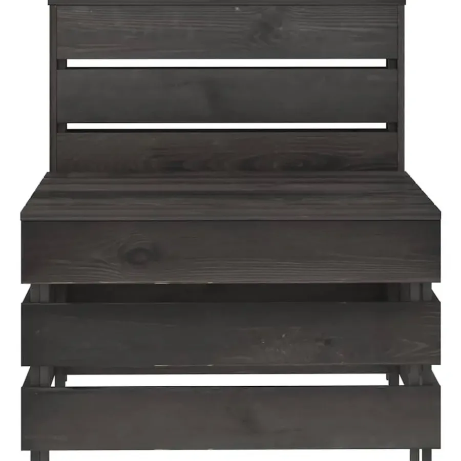 Palletbanken|Tuinbanken-vidaXL - Tuinmiddenbank pallet - Grijs - Geïmpregneerd grenenhout - 60x70x66 cm