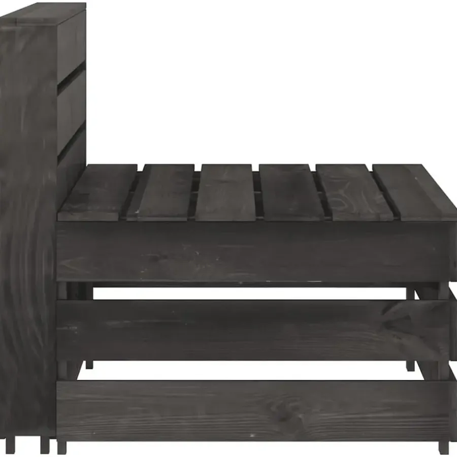 Palletbanken|Tuinbanken-vidaXL - Tuinmiddenbank pallet - Grijs - Geïmpregneerd grenenhout - 60x70x66 cm