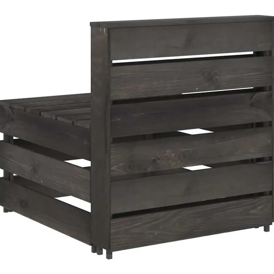 Palletbanken|Tuinbanken-vidaXL - Tuinmiddenbank pallet - Grijs - Geïmpregneerd grenenhout - 60x70x66 cm