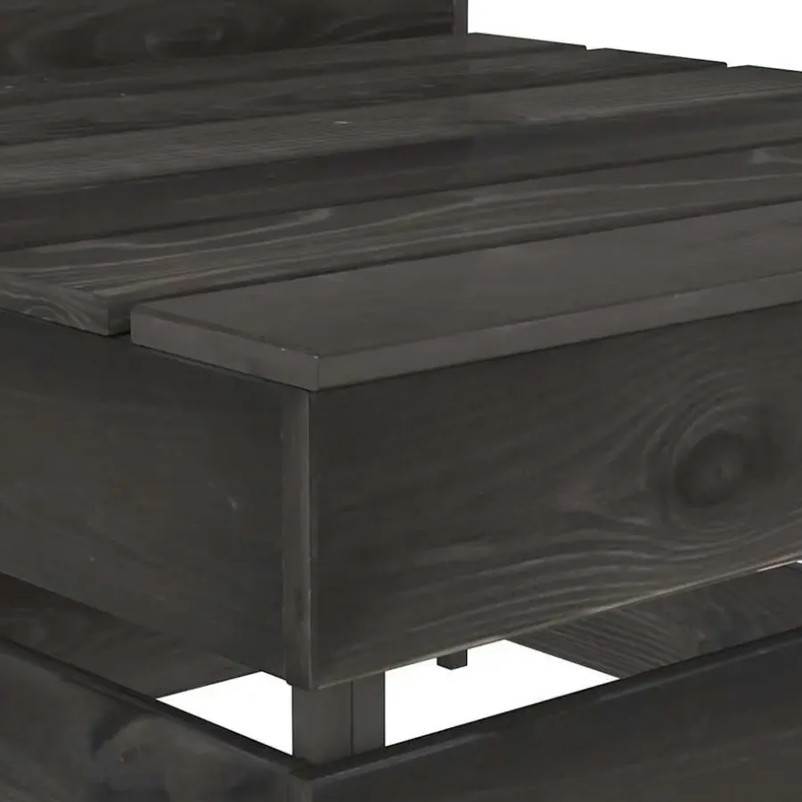 Palletbanken|Tuinbanken-vidaXL - Tuinmiddenbank pallet - Grijs - Geïmpregneerd grenenhout - 60x70x66 cm