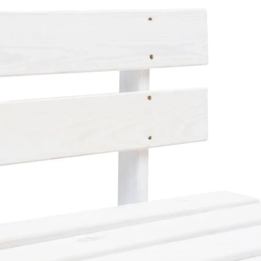 Palletbanken-vidaXL - Tuinmiddenbank pallet - Wit - Grenenhout