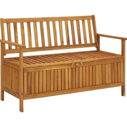 Tuinbanken-vidaXL - Tuinopbergbank - Bruin - Acaciahout- 120 cm