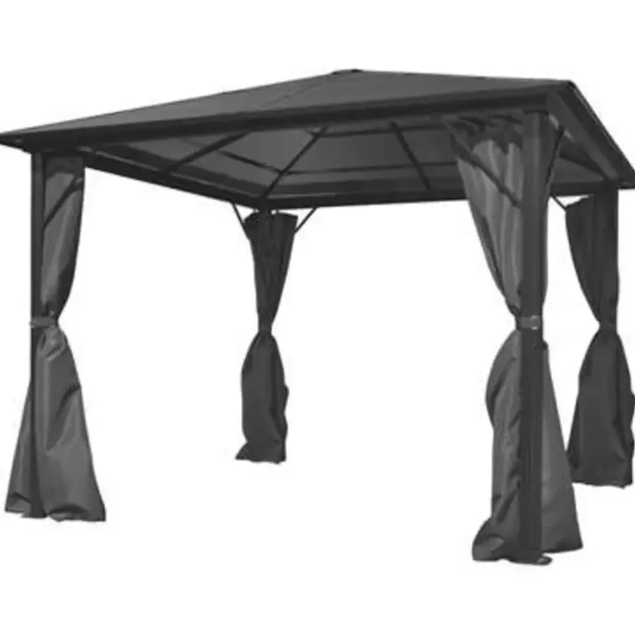 vidaXL - Tuinpaviljoen - Antraciet - Stof - 300 x 300 cm