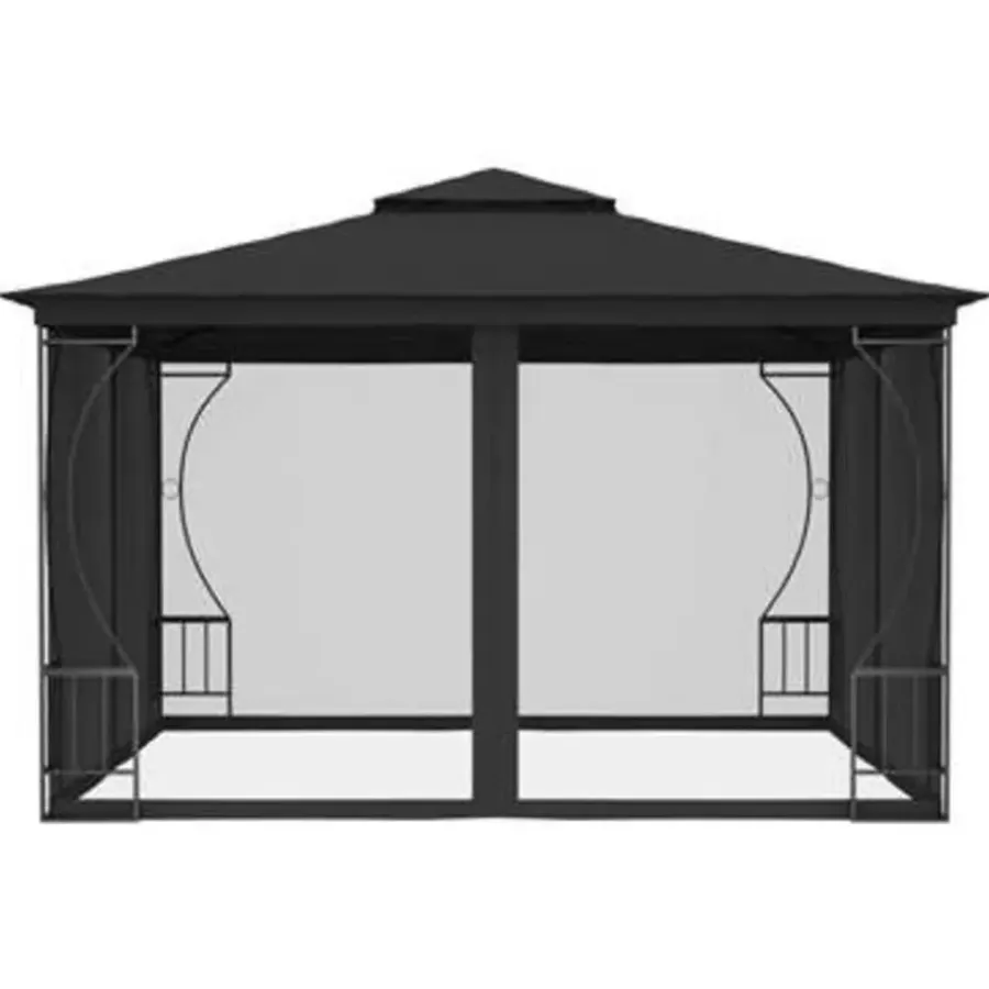 vidaXL - Tuinpaviljoen - Antraciet - Stof