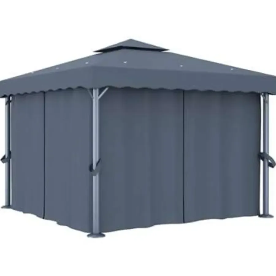 vidaXL - Tuinpaviljoen - Antraciet - Aluminium - 3 x 3 m