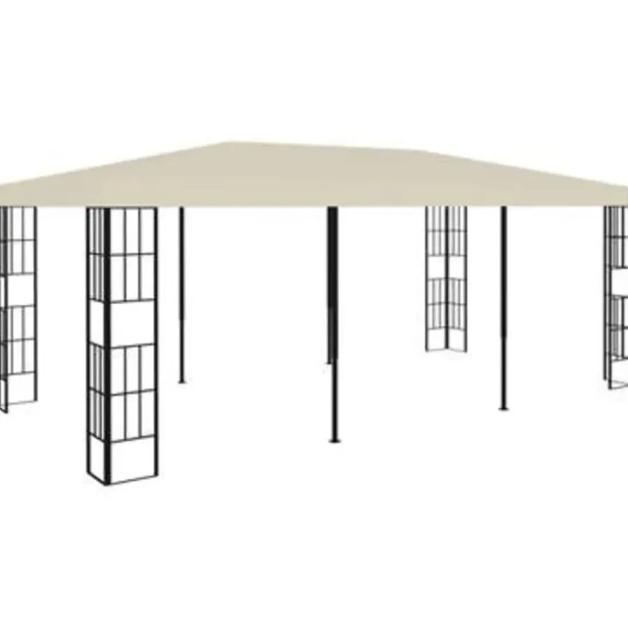 Terrasoverkappingen-vidaXL - Tuinpaviljoen - Crème - Stof - 3 x 6 m