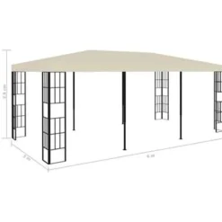 Terrasoverkappingen-vidaXL - Tuinpaviljoen - Crème - Stof - 3 x 6 m