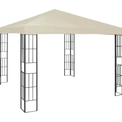 Terrasoverkappingen-vidaXL - Tuinpaviljoen - Crème - Stof - 3 x 3 m