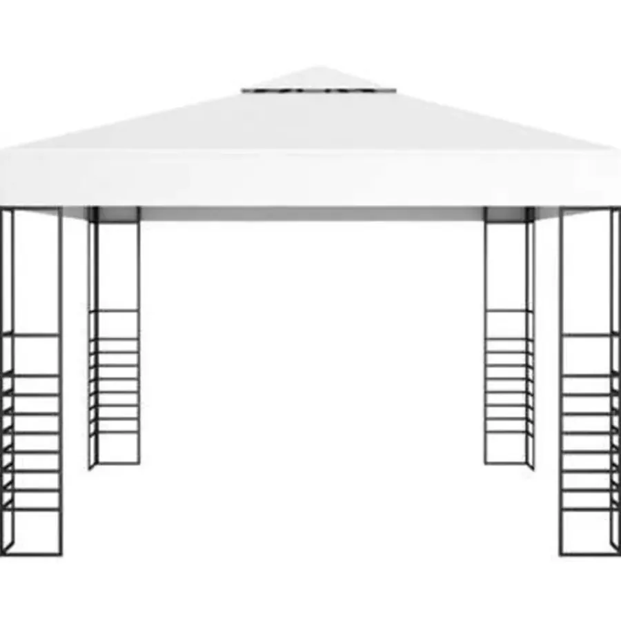 vidaXL - Tuinpaviljoen - Wit - Stof