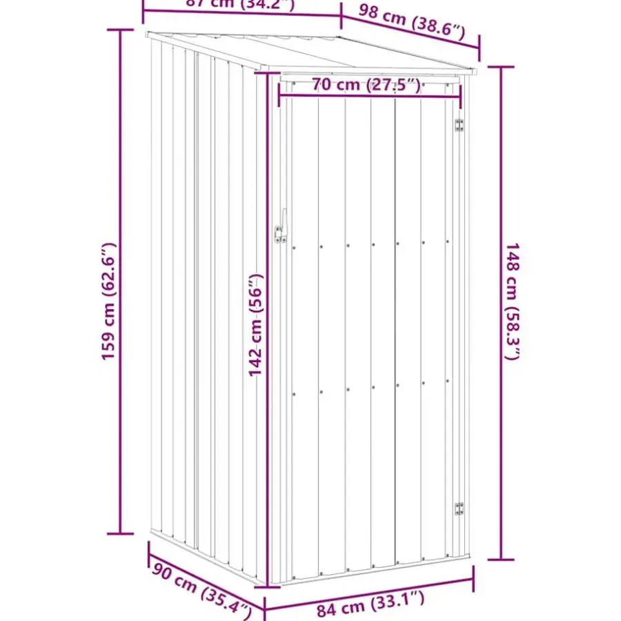 vidaXL - Tuinschuur - Antraciet - Staal