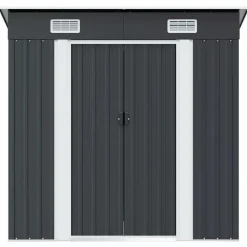 Tuinhuizen-vidaXL - Tuinschuur - Antraciet - Staal