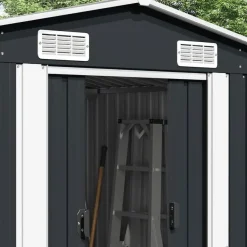 Tuinhuizen-vidaXL - Tuinschuur - Antraciet - Staal