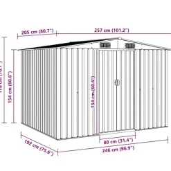 Tuinhuizen-vidaXL - Tuinschuur - Antraciet - Staal