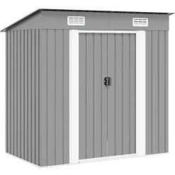 vidaXL - Tuinschuur - Grijs - Staal