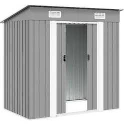vidaXL - Tuinschuur - Grijs - Staal