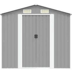 Tuinhuizen-vidaXL - Tuinschuur - Grijs - Staal