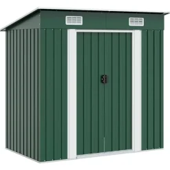 vidaXL - Tuinschuur - Groen - Staal