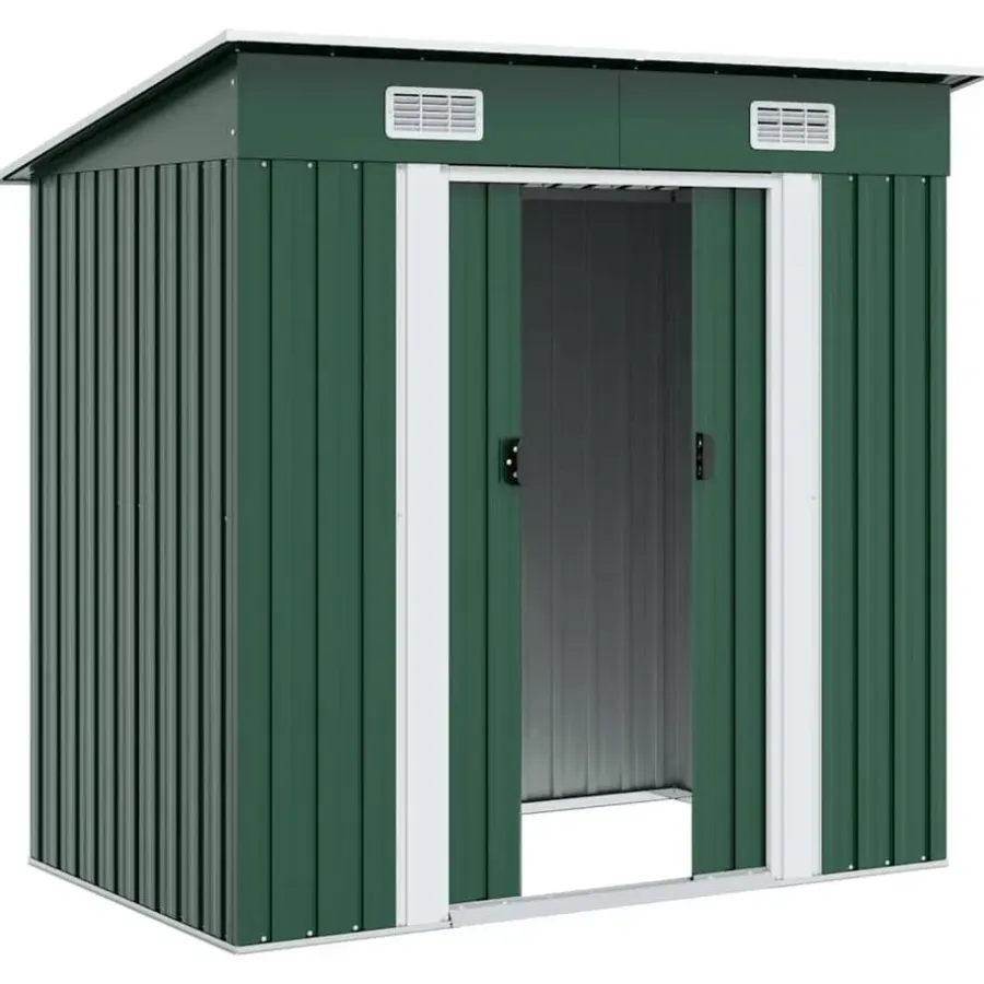 vidaXL - Tuinschuur - Groen - Staal