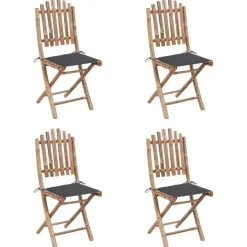 Tuinsets-vidaXL - Tuinset - Antraciet - Bamboe - 40 x 40 x 3 cm