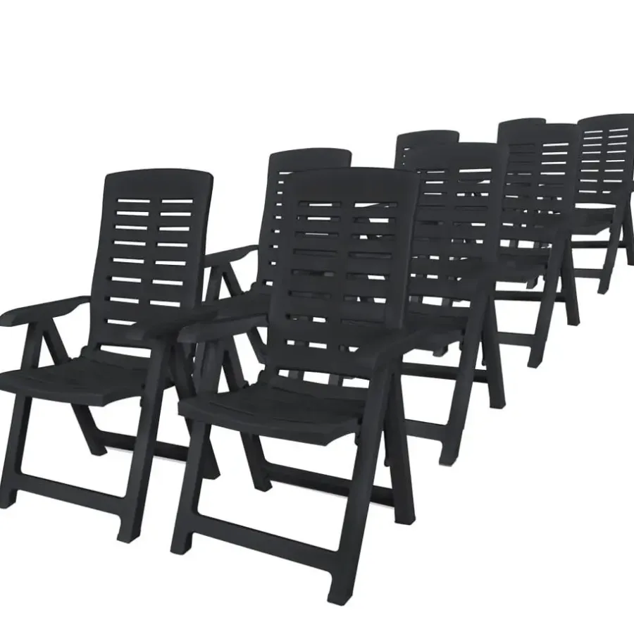 vidaXL - Tuinset - Antraciet - Kunststof - 9 stuks