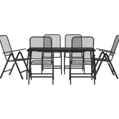 vidaXL - Tuinset - Antraciet - Metaal - 7 stuks
