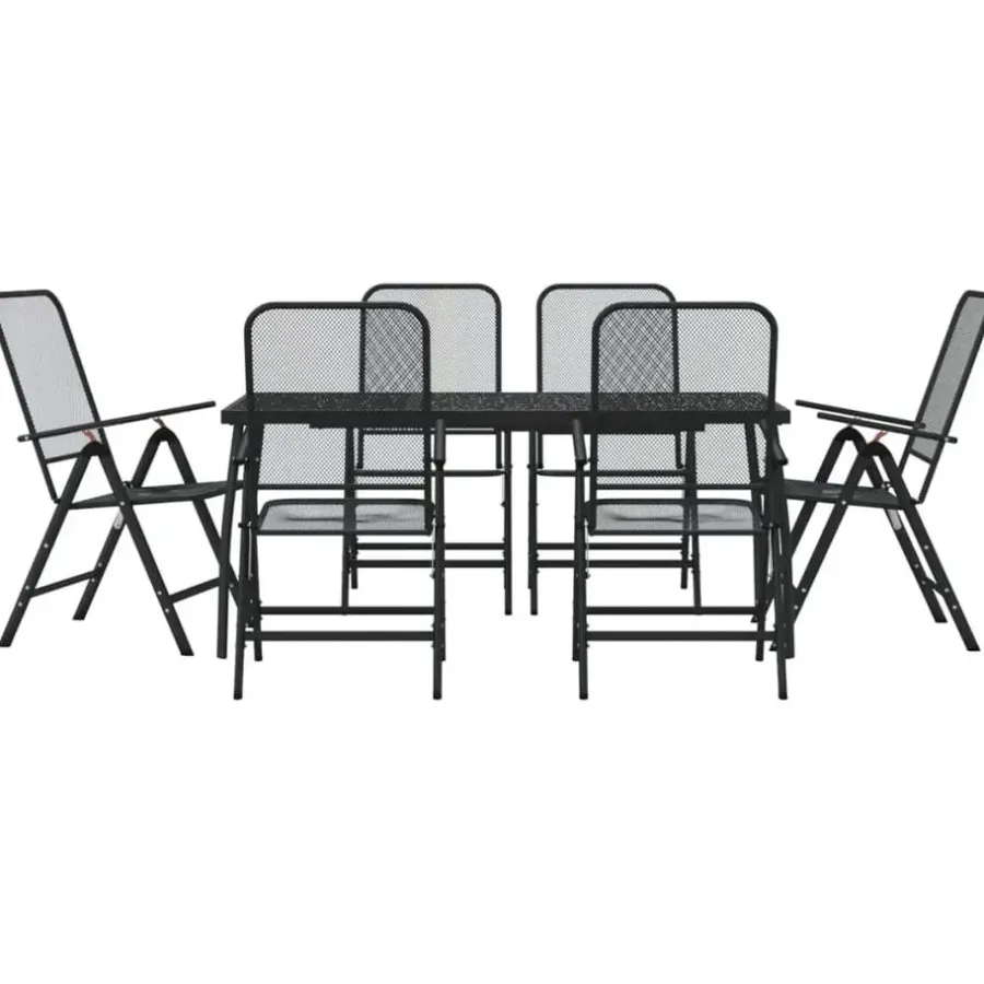 vidaXL - Tuinset - Antraciet - Metaal - 7 stuks