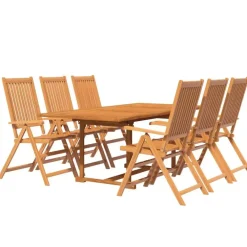 vidaXL - Tuinset - Bruin - Acaciahout - 7 stuks