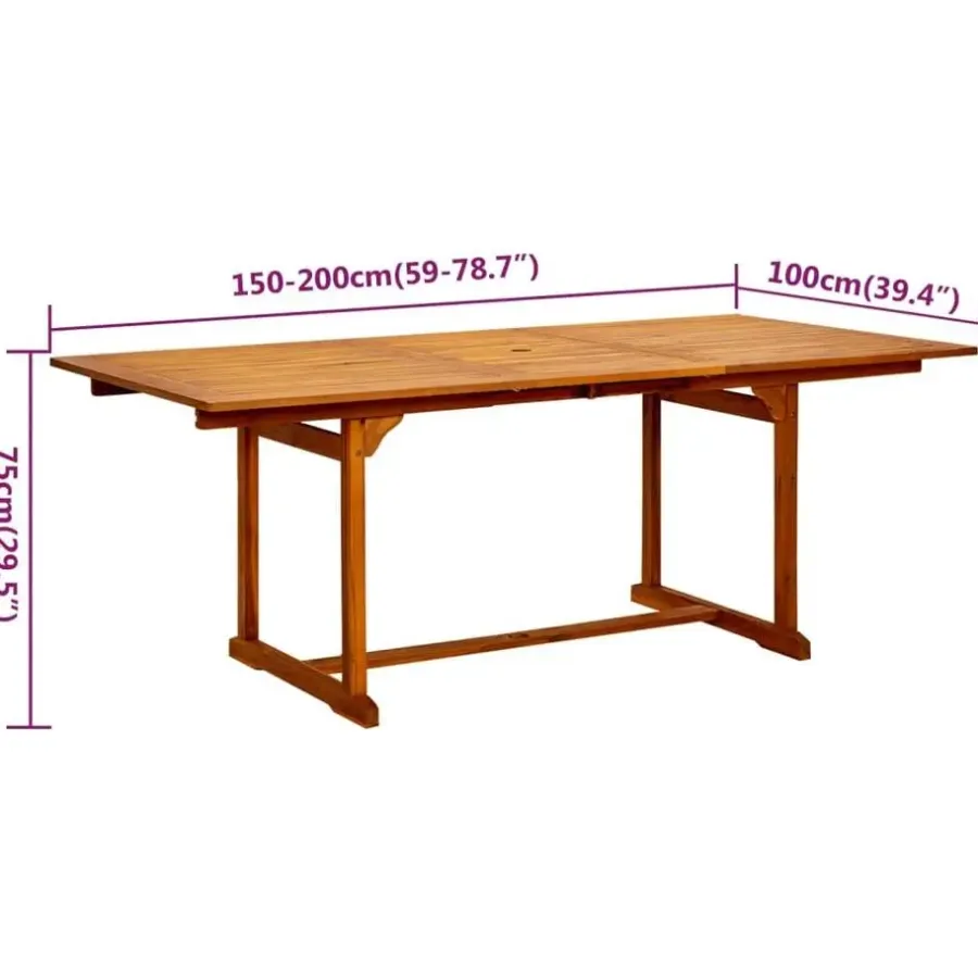 vidaXL - Tuinset - Bruin - Acaciahout - 7 stuks
