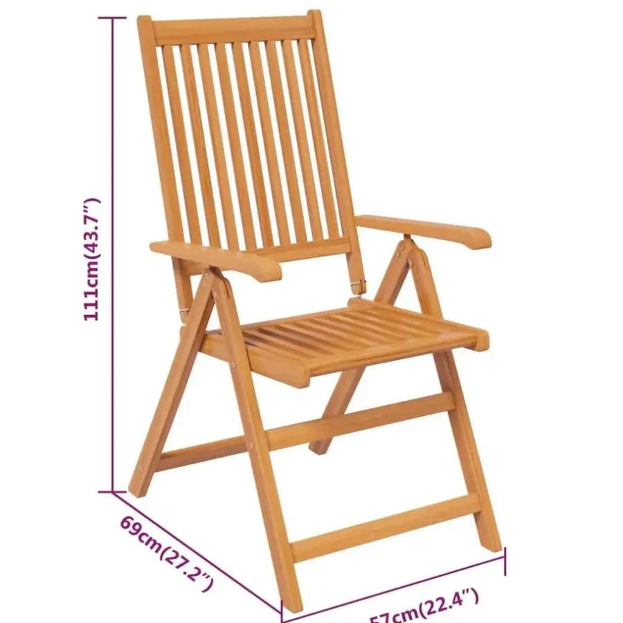 vidaXL - Tuinset - Bruin - Acaciahout - 7 stuks