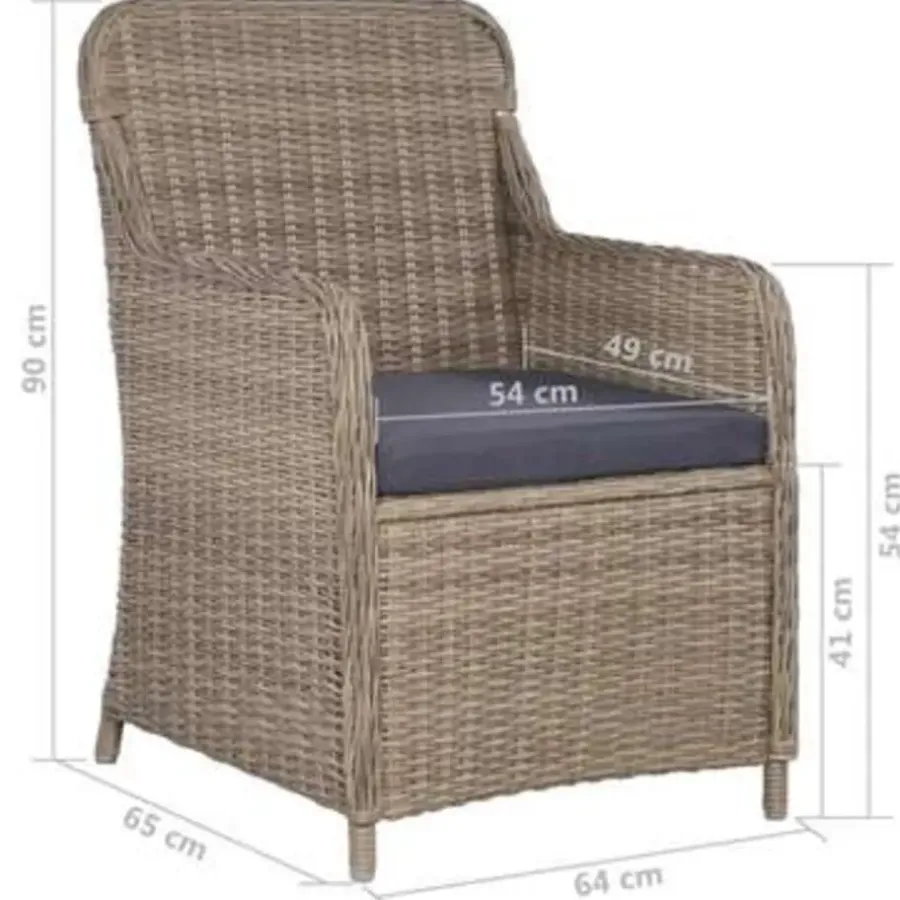 vidaXL - Tuinset - Bruin - Poly rattan