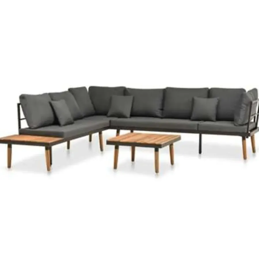 vidaXL - Tuinset - Grijs - Hout