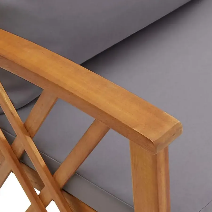 Tuinbanken-vidaXL - Tuinset - Grijs - Hout