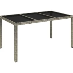 Tuinsets-vidaXL - Tuinset - Grijs - Poly rattan - 150 cm - 5 stuks - Met kussens