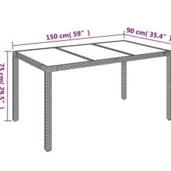 Tuinsets-vidaXL - Tuinset - Grijs - Poly rattan - 150 cm - 5 stuks - Met kussens