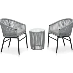 vidaXL - Tuinset - Grijs - Polyetheen