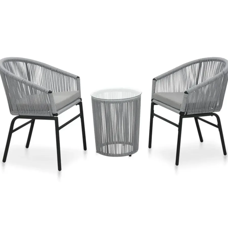 vidaXL - Tuinset - Grijs - Polyetheen
