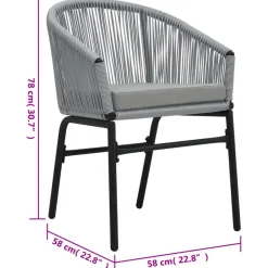 vidaXL - Tuinset - Grijs - Polyetheen