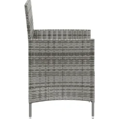 Bistro- & Balkonsets-vidaXL - Tuinset - Grijs - Poly rattan - 3 stuks - Met kussens