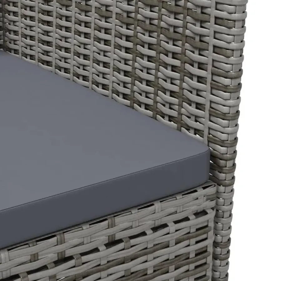 Bistro- & Balkonsets-vidaXL - Tuinset - Grijs - Poly rattan - 3 stuks - Met kussens