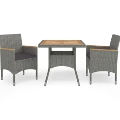 Bistro- & Balkonsets-vidaXL - Tuinset - Grijs - Poly rattan