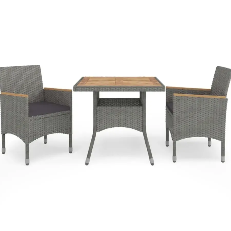 Bistro- & Balkonsets-vidaXL - Tuinset - Grijs - Poly rattan