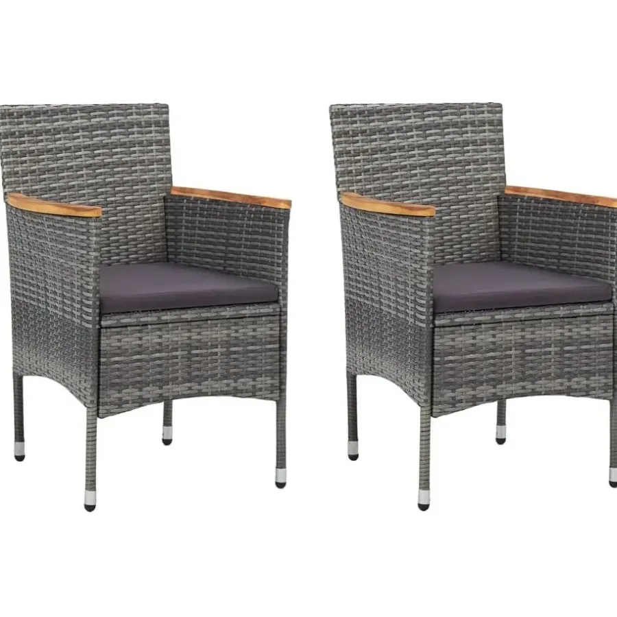 Bistro- & Balkonsets-vidaXL - Tuinset - Grijs - Poly rattan