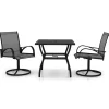 Bistro- & Balkonsets-vidaXL - Tuinset - Grijs - Staal - 80 cm tafellengte