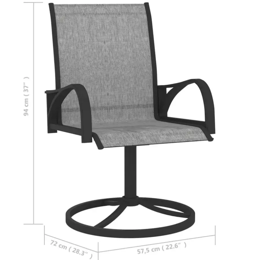Bistro- & Balkonsets-vidaXL - Tuinset - Grijs - Staal - 80 cm tafellengte