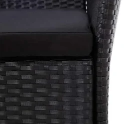vidaXL - Tuinset - Zwart - Poly rattan - 190 cm tafellengte