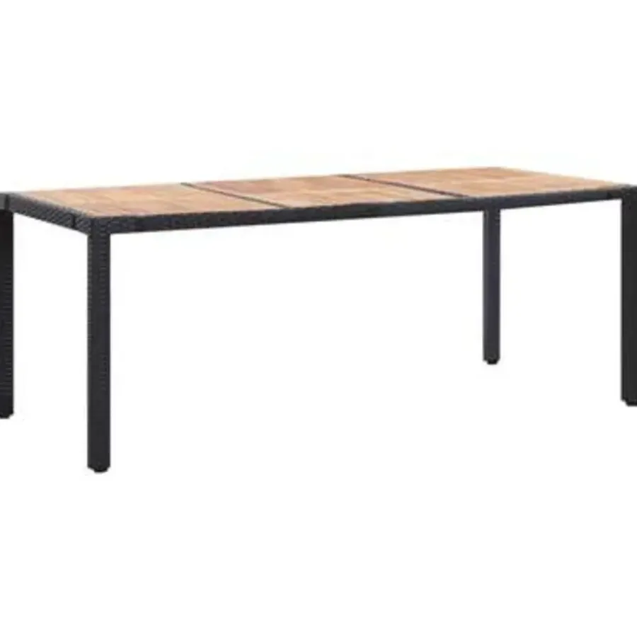vidaXL - Tuinset - Zwart - Poly rattan - 190 cm tafellengte