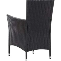 vidaXL - Tuinset - Zwart - Poly rattan - 190 cm tafellengte