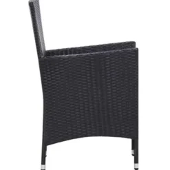 vidaXL - Tuinset - Zwart - Poly rattan - 190 cm tafellengte