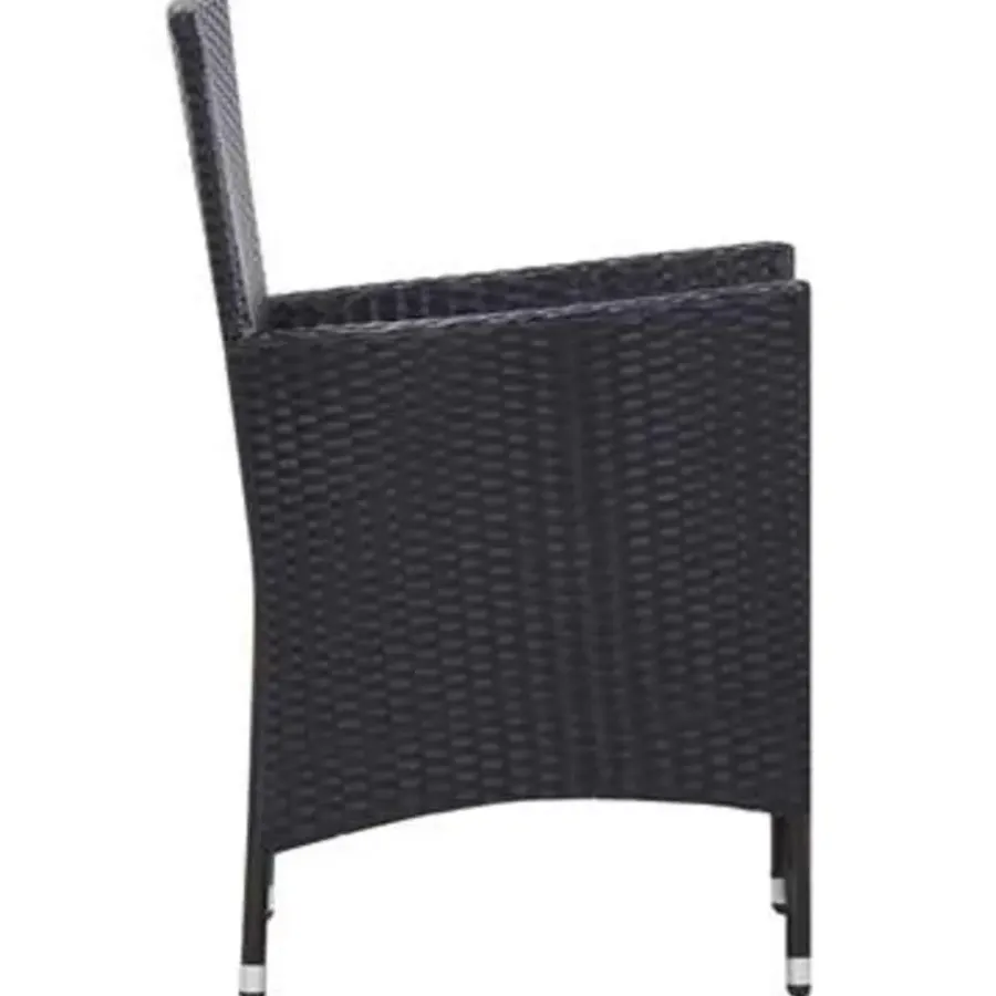 vidaXL - Tuinset - Zwart - Poly rattan - 190 cm tafellengte